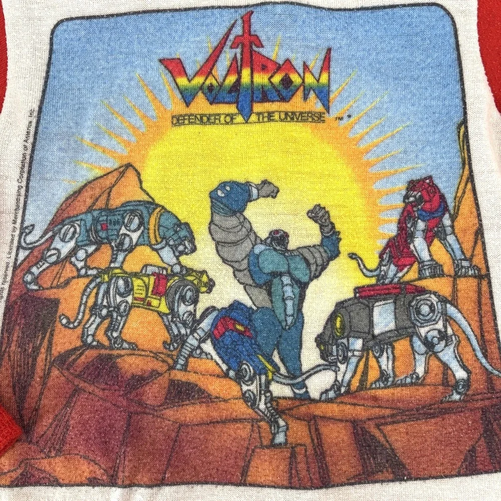 Vintage‎ Voltron Shirt Boys 2T-3T Pajama Top Cartoon Robot Graphic 80s Defender